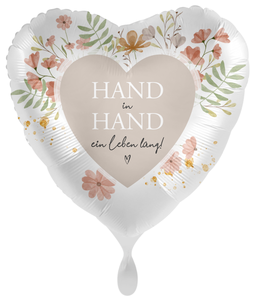 Folienballon - Hand in Hand ein Leben lang - ø 43cm